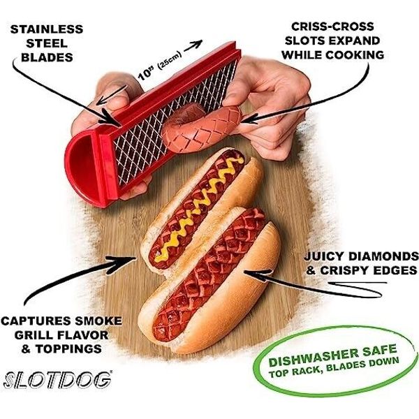 Hot Dog Slicing Tool Stainless Steel Cutter Blades for Kitchen, Grilling.