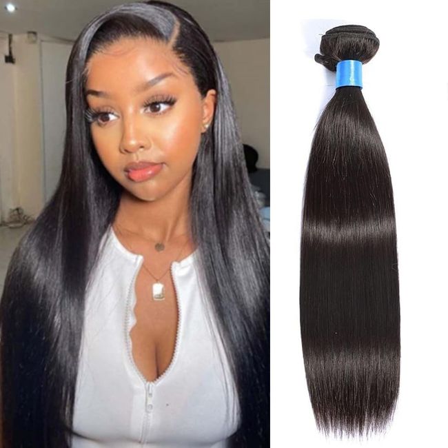 Nicelight CLASSIC Virgin Brazilian Hair Straight Hair One bundle 100% Real Human Hair Unprocessed Hair Weave 20 Inch Can be Dyed and Bleached Natural Black Color(Straight Hair Bundles, 20 inch)