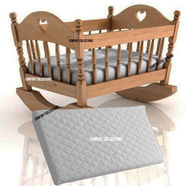 Comfort Collections Crib Mattress Waterproof Breathable Quilted Mattress Cover Toddler and Baby Quilted Extra Thick Foam Cot Bed Mattress 80 X 45 X 4 CM