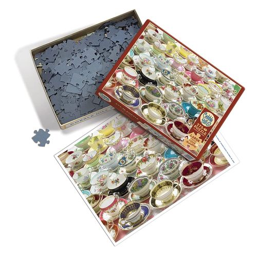 Cobble Hill 275 Piece Easy-Handling Puzzle - More Teacups - Sample Poster Included