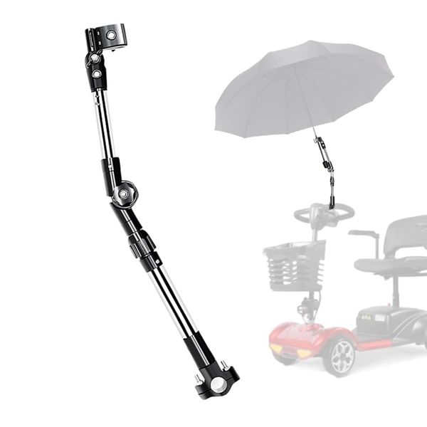 Elderly Mobility Scooter Umbrella Holder, Universal Wheelchair Grip Mount Stand Adjustable Stretch Bracket Accessories