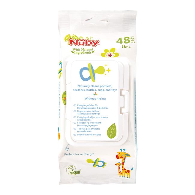 Nuby All Natural Pacifier and Teether Wipes - 48 Count