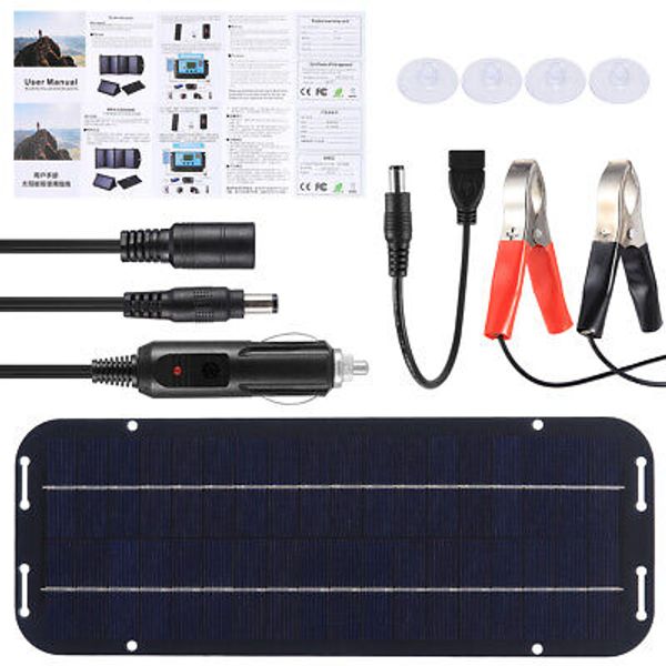 60W Solar Panel 12 Volt Trickle Battery Charger For Caravan Car Van Boat Kit