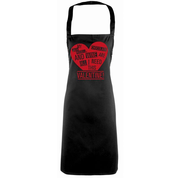Flox Creative Full Length Apron Jack Russell Chocolate Wine Valentine