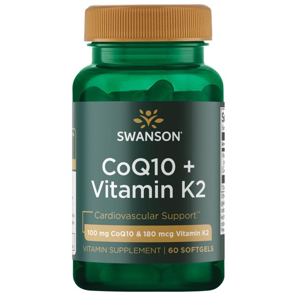 Swanson Coq10 + Vitamin K2 60 Sgels
