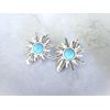 Generic 2 extra tiny small silver turquoise sun metal alligator hair clip for fine thin, 9