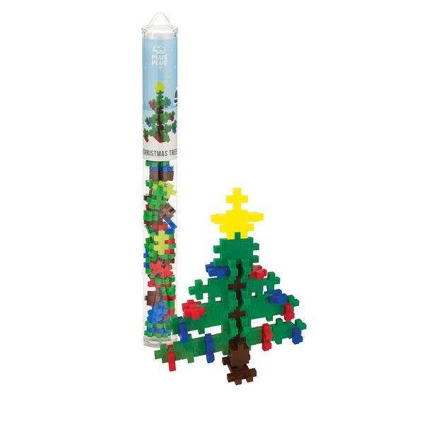 PLUS PLUS – Mini Maker Tube – Christmas Tree – 70 Piece, Construction Building Stem Toy, Interlocking Puzzle Blocks for Kids