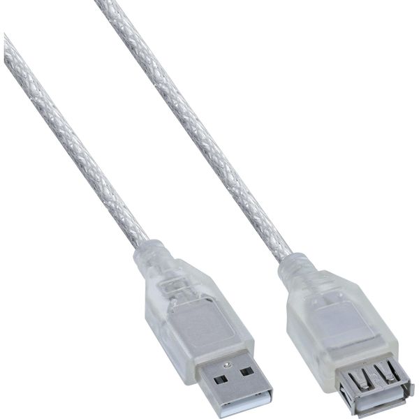 InLine 34603 USB 2.0 Verlängerung, Stecker / Buchse, Typ-A, transparent, 3m