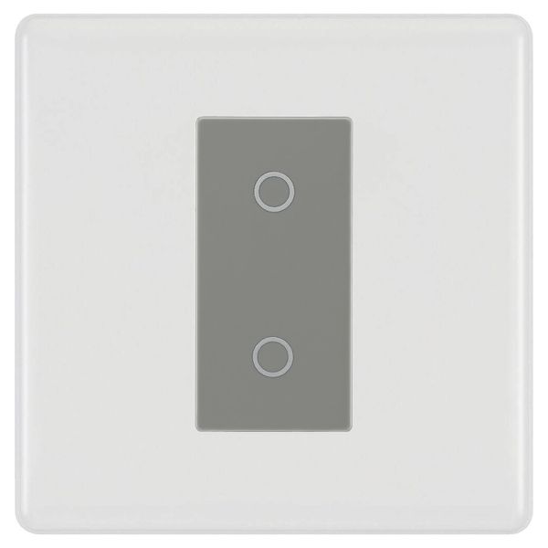 BG Nexus White Moulded Single Secondary Touch Dimmer Switch - Grey Insert