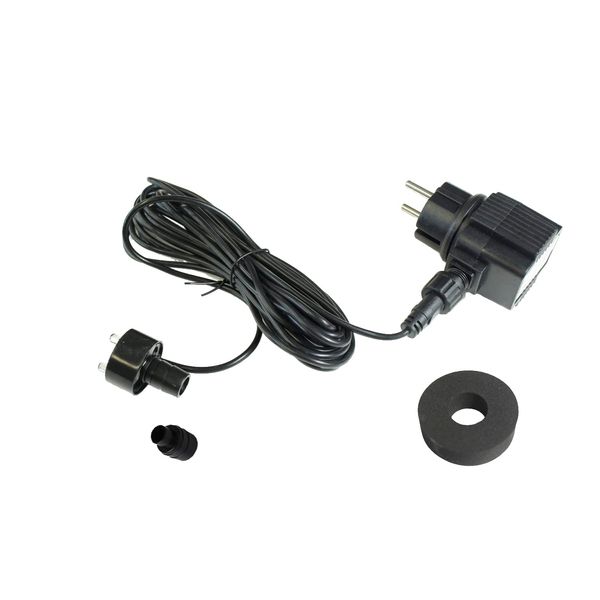 Arnusa Quellsteinbeleuchtung Springbrunnen Beleuchtung LED + Netzteil Teichbeleuchtung (RGB-Farbwechsel) 30mm 5 Meter Kabel 1/2" und 3/4" Schlauchanschluss LED Ring mit Schaumstoffdichtung