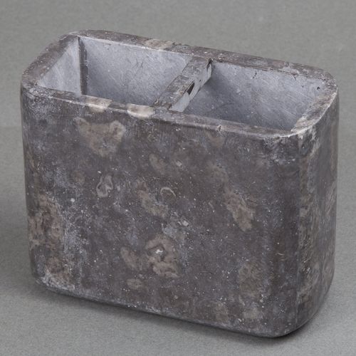 Creative Home 74814 Charcoal Marble Stone Rectangular Toothbrush, Paste Holder Organizer, 5-1/2" x 2-5/8" x 4-3/8" H, Dark Grey