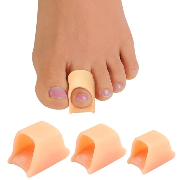 6 Pcs Single Gel Toe Separator, Gel Toe Straighteners for Overlapping Toes, Gel Bunion Correctors Reusable, Toe Spacer for Realign Bent, Curled, Claw, Hammer Toes for Women & Men