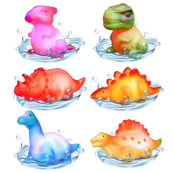 EUCOCO Bath Toys for 1 2 3 4 5 6 Year Old, Dinosaur Toys Gifts for 1-6 Year Old Boys Girls Baby Sensory Toys Easter Gifts Kids Birthday Gifts Present for Kids Light Up Bath Toys