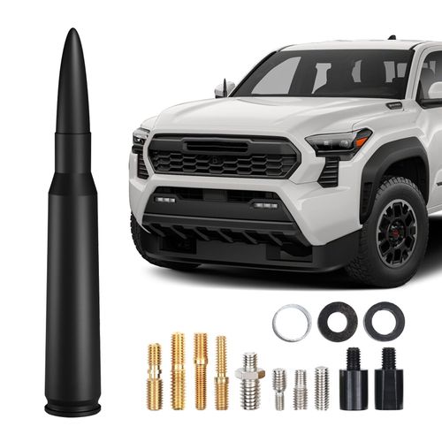 Universal Car Short Antenna Compatible with Toyota Tacoma/Tundra/FJ Cruiser Trucks 5.3 Inch 50 Cal Stubby Truck Antenna(Black)