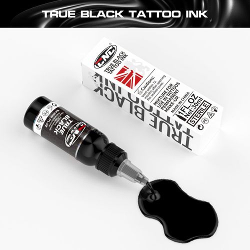 CNC TI6003-30-001 Tattoo Ink Set Black Tattoo Ink Accessories 1 oz (30 ml)