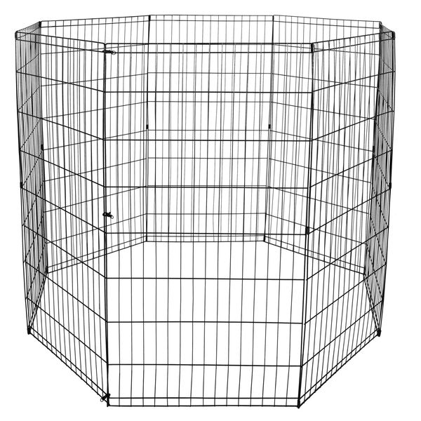 48" Dog Playpen Crate Fence Pet Play Pen Exercise Puppy Kennel Cage Yard 8 Panel