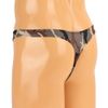 Mens Stretch Camo Print Thong Brown