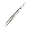 Rubis Hole Pattern Stainless Steel Pointed Tweezers for Precise Eyebrows and Hair Removal, The Elegance Collection,1K011 9.5, Made in Switzerland