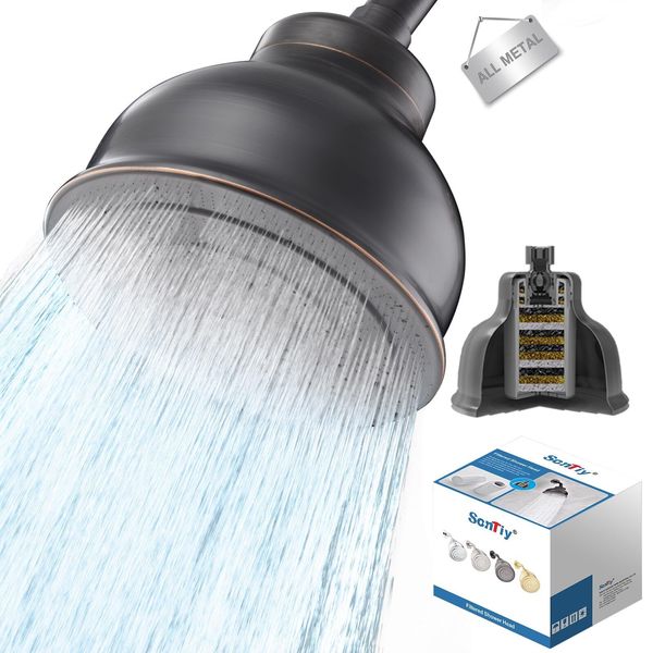 Shower Head and Water Softener Shower Filter Combo,High Pressure Oil Rubbed B...