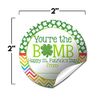 You're The Bomb Shamrock Themed Happy St. Patrick's Day Hot Cocoa Bomb Sticker Labels, Total of 40 2" Circle Stickers (20 sets of 2) by AmandaCreation