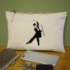'Dancing Man' Canvas Clutch Bag/Accessory Case (CL00044325)