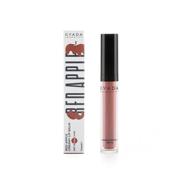 GYADA COSMETICS, Red Apple Creamy Lip Balm SPF15 - 04 Idared, mittlere Korallentöne, warme Unterton, farbiger Lippenbalsam mit SPF15, schützt vor UVA- und UVB-Strahlen, nährend und stärkend, 7,4 ml