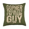 Pest Control Professional Gopher Hunting Throw Pillow