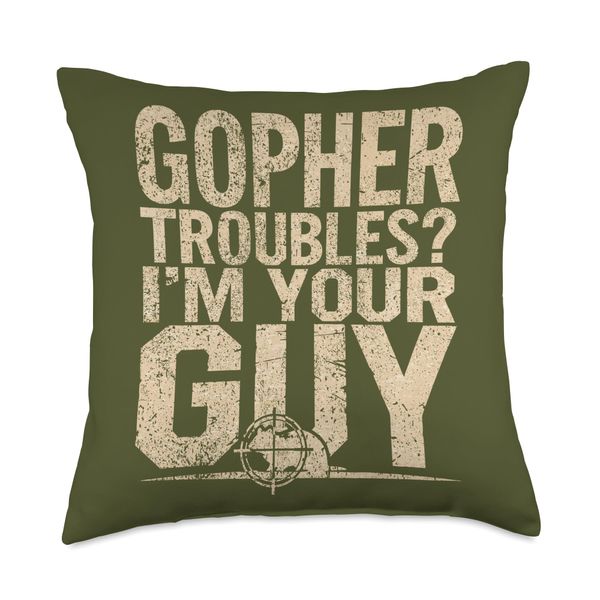Pest Control Professional Gopher Hunting Throw Pillow