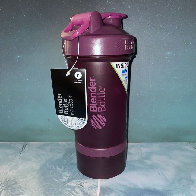 Blender Bottle ProStak 22 oz. Shaker Bottle w/ Pill Organizer and  Storage-Purple
