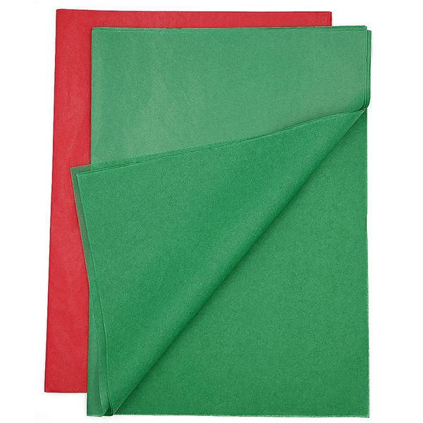 ADQUATOR 50pcs 50×35cm Red Green Tissue Paper,Wrapping Paper Bulk for DIY Gift Wedding Birthday DIY Christmas Decorations