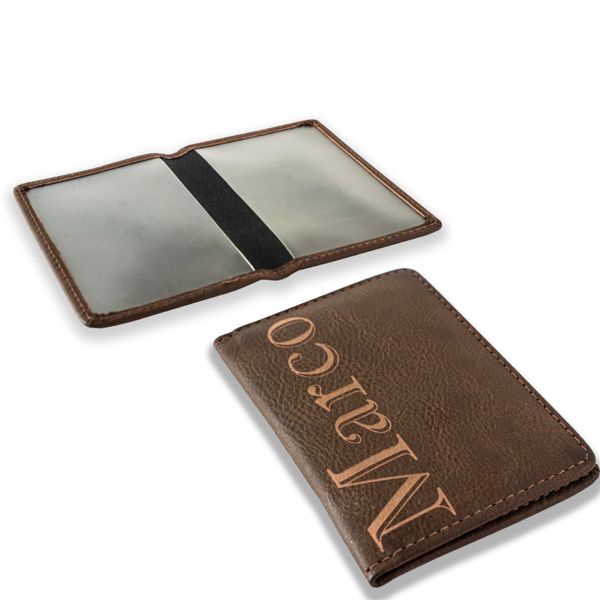 Charles Hendon Personalised Oyster Card Holder, Bus Travel Pass Holders - Engraved Travel Wallet - Gift for Men & Women