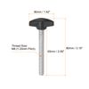 sourcing map 4pcs Tee Wing Knobs Thumb Screws M8 x 65mm Standard Male Thread Plastic T Knobs Handles Hand Clamping Thumbscrew, Black
