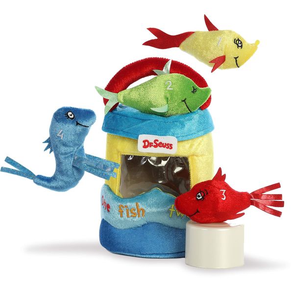 Aurora® Whimsical Dr. Seuss™ Dr. Seuss Fish Playset Stuffed Animal - Magical Storytelling - Literary Inspiration - Multicolor 8 Inches