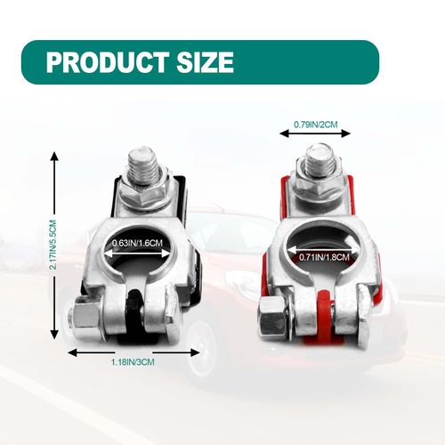 Battery Terminals for Nissan - Positive & Negative Auto Battery Cable Terminal Top Post With plastic bottoms, Compatible for Nissan, Maxima, Rouge, Sentra, Murano,243407F000,24340-7F000, 243407F001