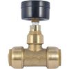 SharkBite 3/4 Inch Pressure Gauge Tee, Push to Connect Brass Plumbing Fitting,