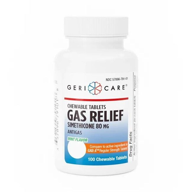 Simethicone 80mg Gas Relief Mint Chewable Tablets 100ct Geri-Care