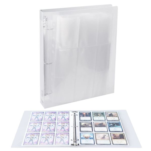 ZADAFINA Trading Card File Binder, 30 Pages (Holds 540 Cards), Card Sleeves, Card Files, Trading Card Files, A4, 9 Pocket Binders, Protection, Card Sheets, Waterproof Transparent Photo Albums, Card Sheets, 2 Holes, 3 Holes, 4 Holes, 11 Holes, 9 Pocket She