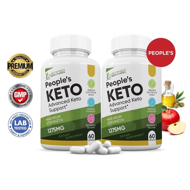 Peoples Keto ACV Pills 1275 MG Stronger Than Gummies Keto Support 2 Bottle