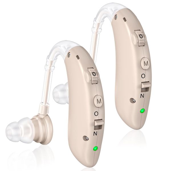 Rechargeable Hearing Aids for Seniors with Noise Cancelling,Hearing Loss Hearing Amplifiers,Digital Hearing Aid,Sound amplifier with Volume Control