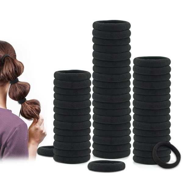 Dreamlover Elastici Capelli Donna, Elastici Neri per Capelli, 50 Pezzi