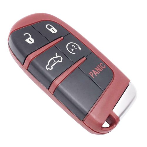 Keyless Entry Replacement Key Fob Cover fit for Dodge Charger Challenger Dart Durango Journey Jeep Grand Cherokee Chrysler 300 Smart Remote Key Fob Case (5 Buttons-R)