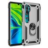 DEDUX Case for Xiaomi Mi Note 10/10 Pro [Tough Armour Series] Rugged Anti-Scratch PC Back Panel Shell + Shockproof TPU + Foldable Brackets Silver