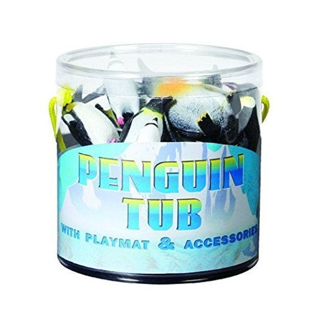 WARM FUZZY Toys Kids Tub of 7 Realistic Penguin Figurines, 1 Tub & Playmat - Engaging Educational Playtime - Ultimate Fun & Learning Experience for Home or Classroom (Ages 3+)