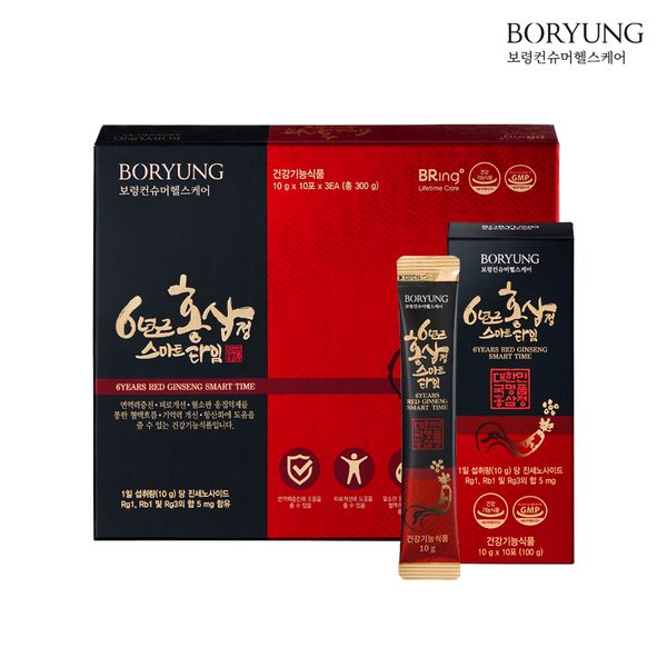 Boryeong 6-year-old red ginseng extract smart time red ginseng extract red ginseng stick gift set 30 packs, 1 piece