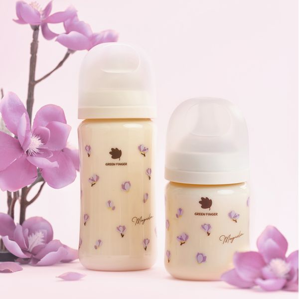 Green Finger Bebegrow PPSU Magnolia Flower Design Bottle 280ml Twin Pack (Nipple) X 1EA / Newborn Bottle