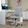 Mid Back Home Office Lumbar Computer Desk Swivel Rolling Adjustable Chair, Grey