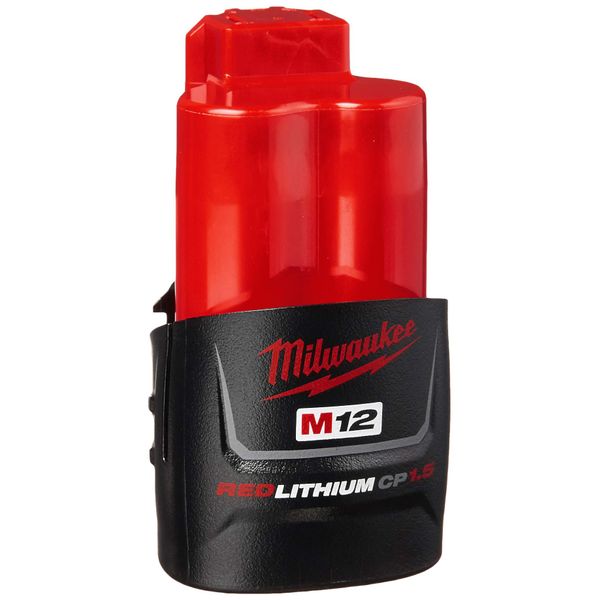 Milwaukee 48-11-2401 Genuine OEM M12 REDLITHIUM 12 Volt 1.5 Amp Compact Lithium Ion Battery with Overload Protection for Cordless Power Tools