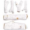6 Pieces Fireplace Ceramic Log Set Birch Wood Style Heat Resistant Stackable Log