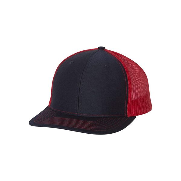 RICHARDSON Navy/Red 112 Mesh Back Trucker Cap Snapback Hat