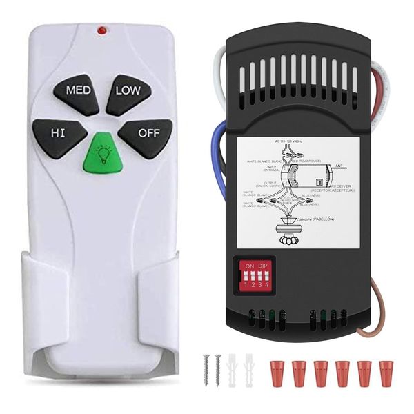 Universal Ceiling Fan Remote Control Kit, Replacement for Hunter/Harbor Breez...